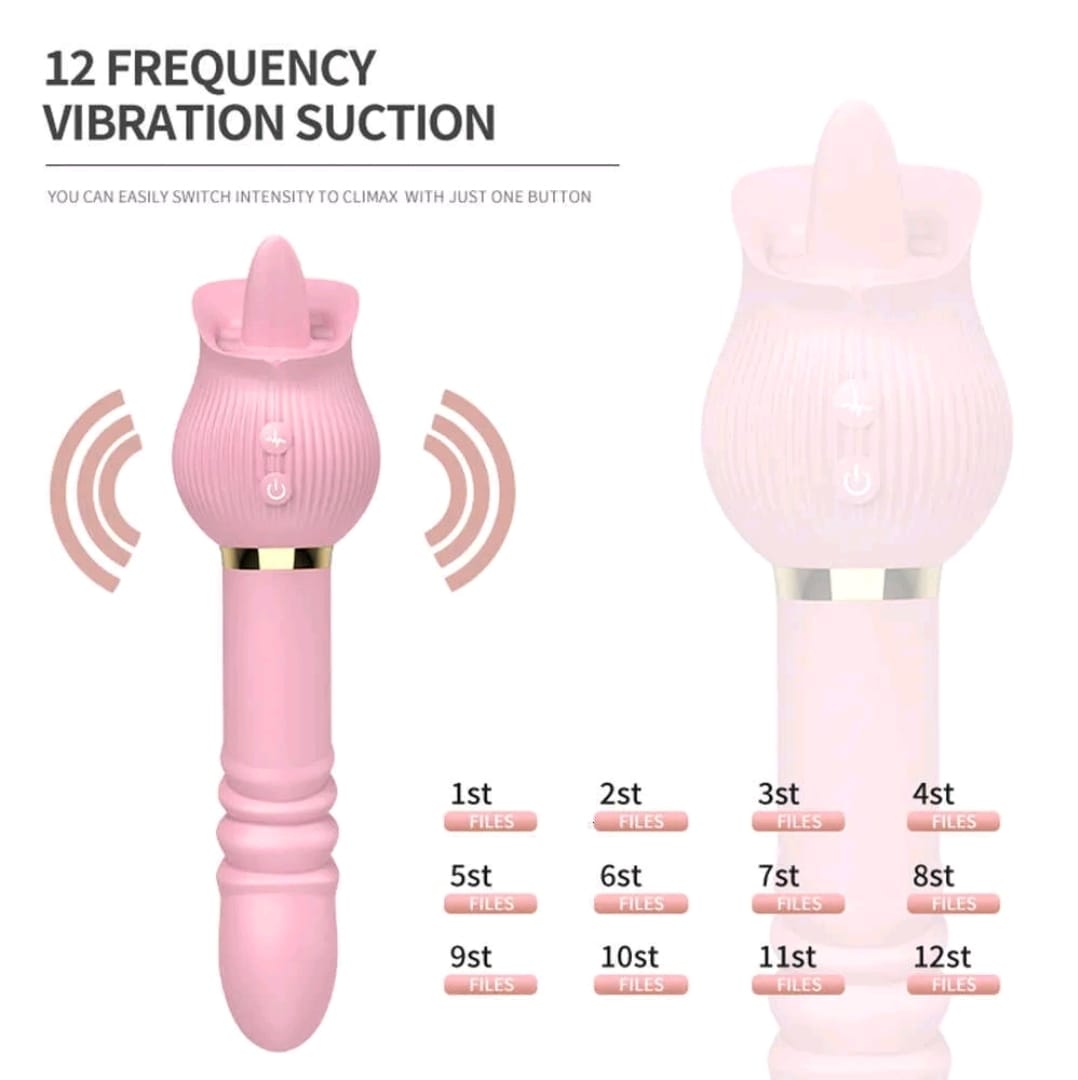 ROSA VIBRADORA CON DILDO