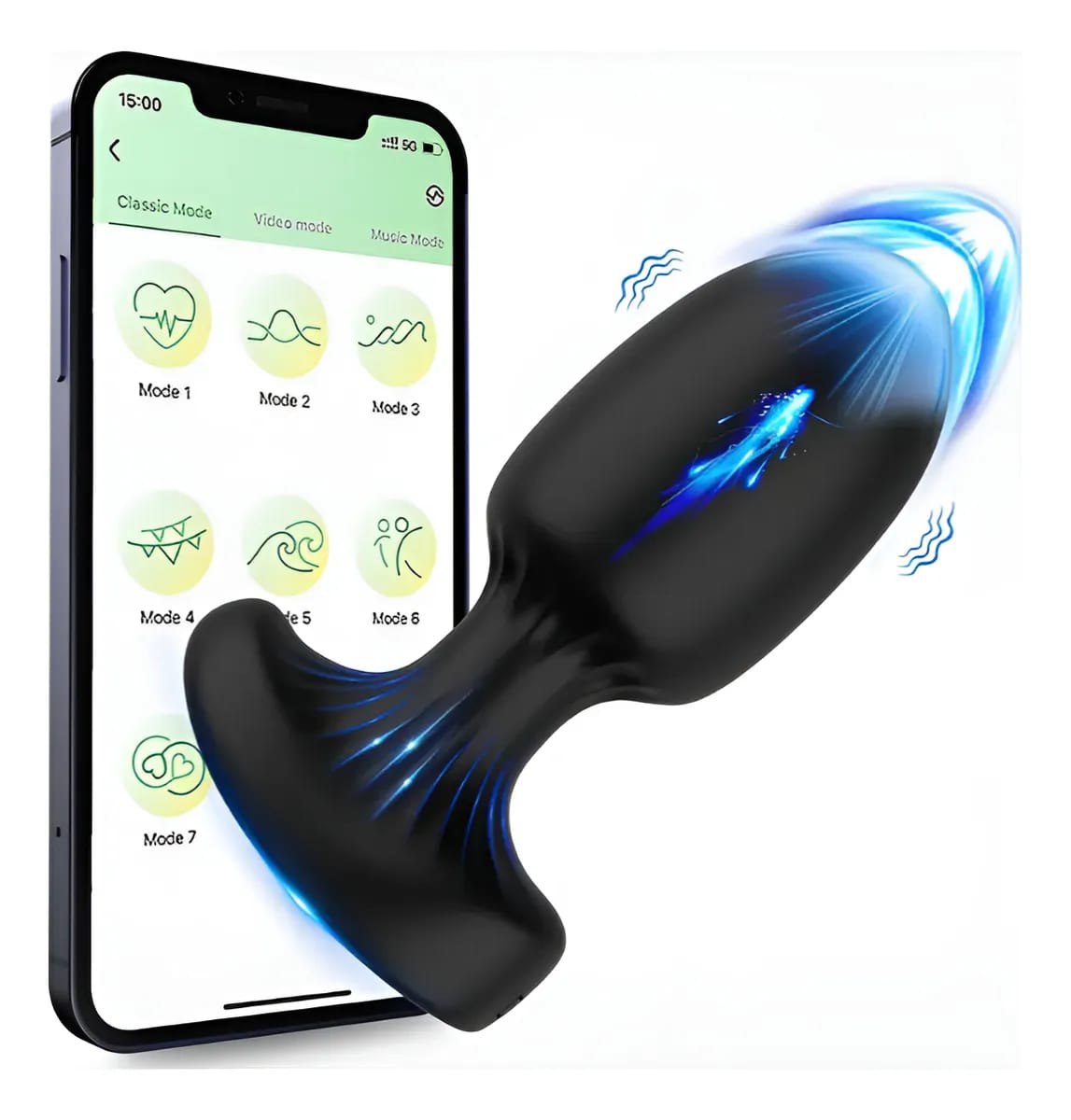 PLUG ANAL VIBRADOR FUNCION CON  APP CONTROL A DISTANCIA