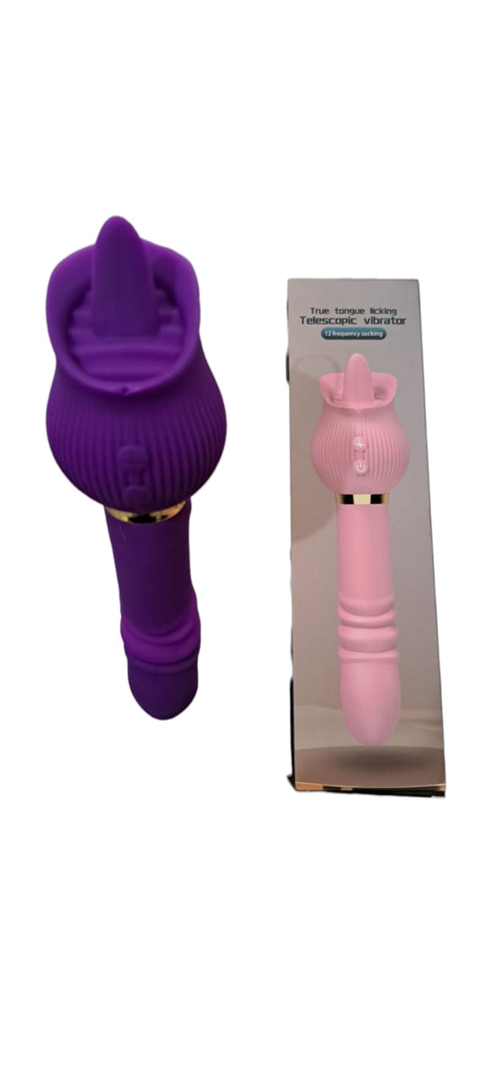 ROSA VIBRADORA CON DILDO