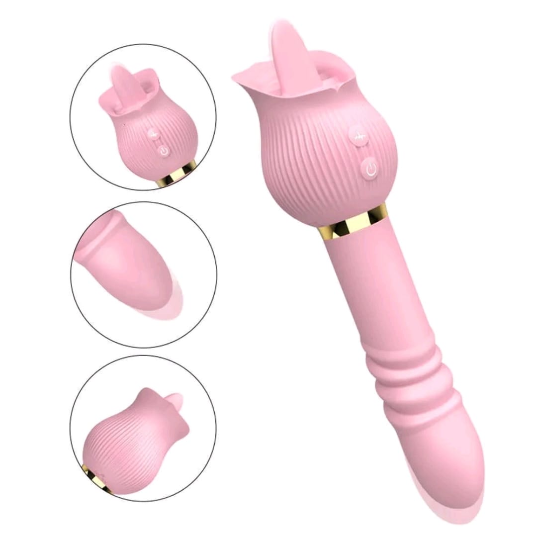 ROSA VIBRADORA CON DILDO