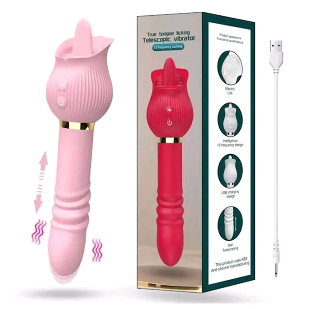 ROSA VIBRADORA CON DILDO