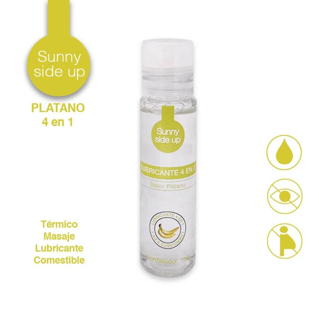 LUBRICANTE 4 EN 1 - SUNNY SIDE UP SABOR PLATANO 1oz.